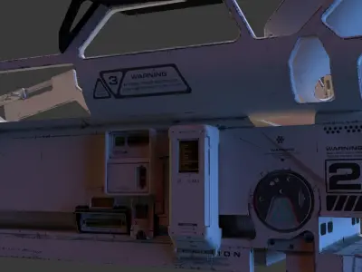 Hospital Ventilator SciFi Medical Bed Set Low-poly 3D model