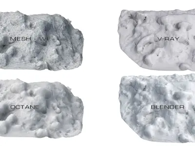 Snow scan 4 Low-poly 3D model