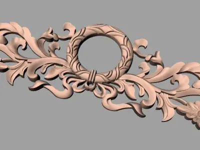 European style flower 3D relief STL Model for cnc engraving E089 3D model