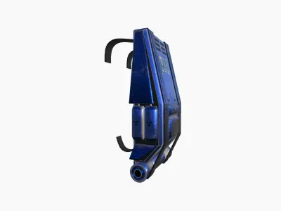 SciFi Backpack F06 Blue - Fashion Character Design Low-poly 3D model