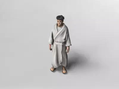 Stylized Male Character in Bathrobe 3D Model 3D model