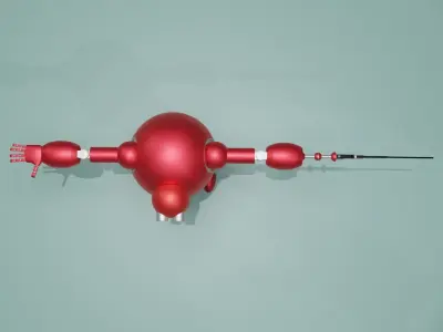 Combat game robot 3D model for game 3D model