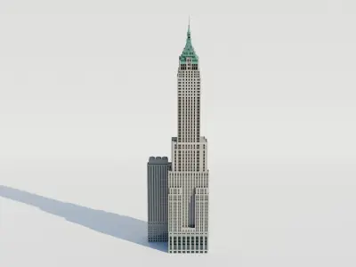 NYC 40 Wall Street Building Low-poly 3D model