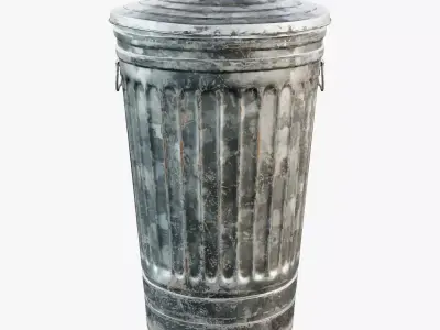 Worn Trash Can Low-poly 3D model