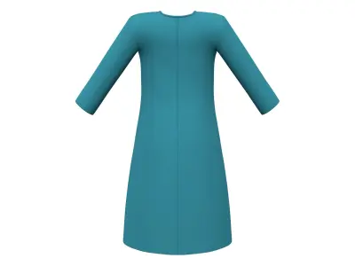 Blue Long Coat Dress Low-poly 3D model