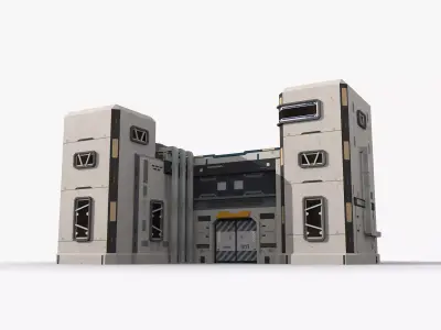 Sci-Fi Industrial x18 Low-poly 3D model