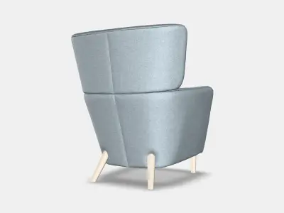 OSKARSHAMN Wing chair Low-poly 3D model