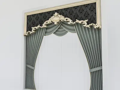 Classic Window And Curtain 3D model