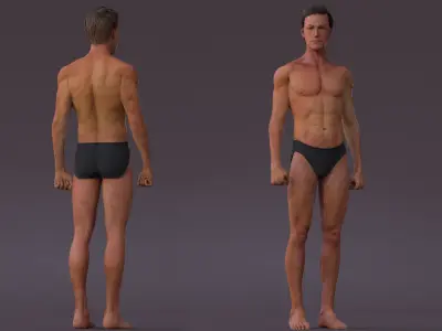 Male Full Body Rig Low-poly 3D model