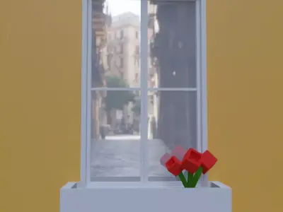 Low poly window 2 Cartagena Low-poly 3D model