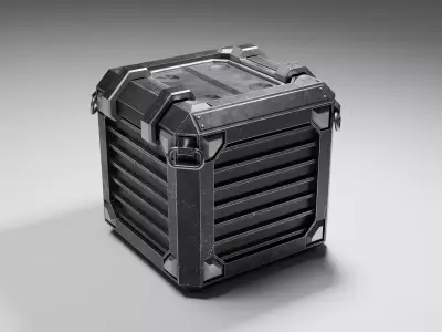 Scifi Metal Crate Low-poly 3D model