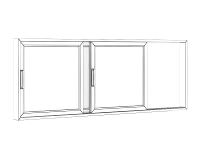 Sliding Metal Window 3520mm x 1283mm 3D model