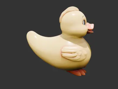 Giant Rubber Duck Statue Low-poly 3D model