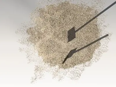 Spades in sand Low-poly 3D model