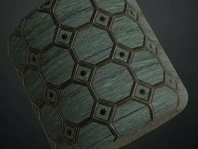 Studded Octagonal Teal Panel Texture