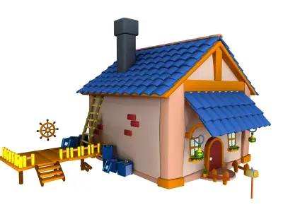 Asset - Cartoons - Background - House 3D model