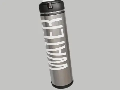 WATER BOTTLE aluminium plastic glass garrafa dagua 3D 3D model