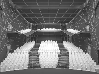 Theater empty auditorium with seats Low-poly 3D model