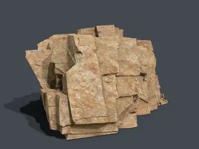 Skull Rock Low-poly 3D model 16