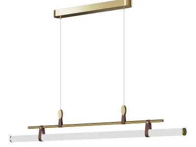 Minimalist lamp with leather accents 3D model