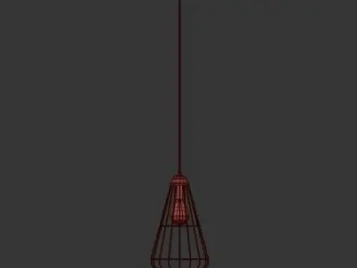 GOLD GEOMETRIC CAGE PENDANT 3D model
