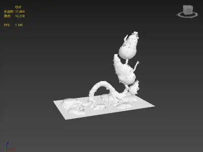 Stylish cartoon tree Low-poly 3D model