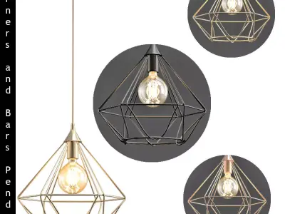 Corners and Bars Pendant 3D model