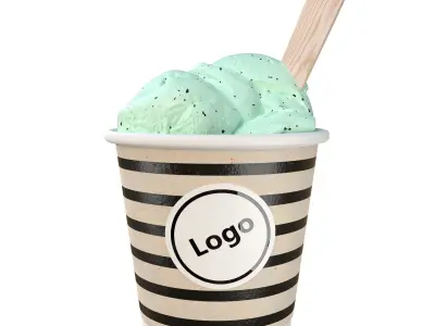 Photorealistic ice cream 3D model