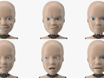  Humanoid Cyborg Child Rigged 