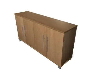 Cabinet wooden sideboard with two doors 3D model