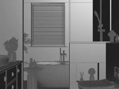 Modern Bathroom Low-poly 3D model