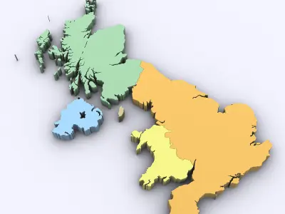 Map of the United Kingdom 3D model