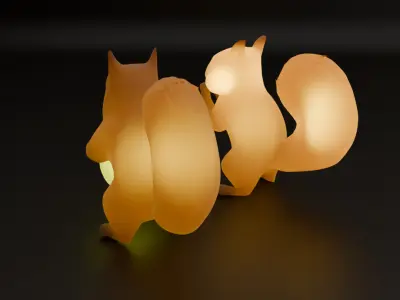Indirect lighting of a devouring squirrel 3D model