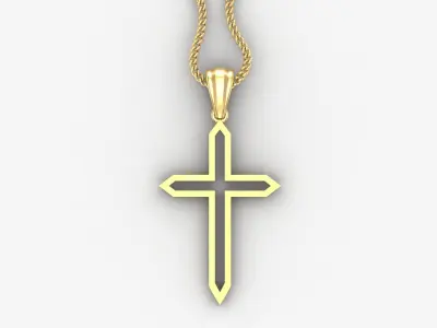 High Cross Pendant Light Gold 18K 4CP048 3D print model