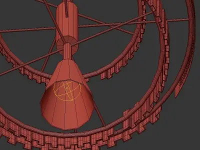 Wallie modern pendant light with gold design 3D model