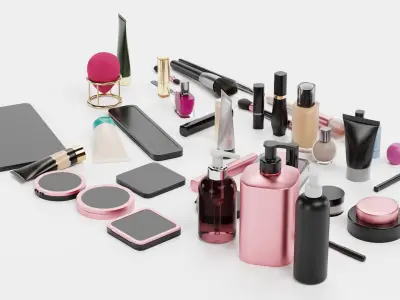 Cosmetics Containers 3D model