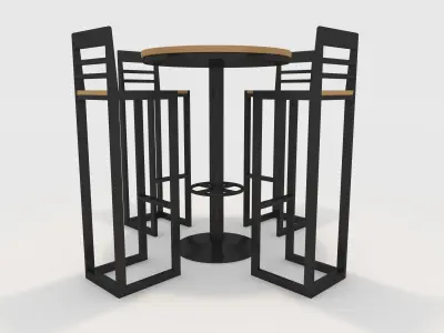 Bar Table And Chair 6 3D model