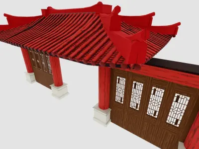 Chinese arch  Low-poly 3D model