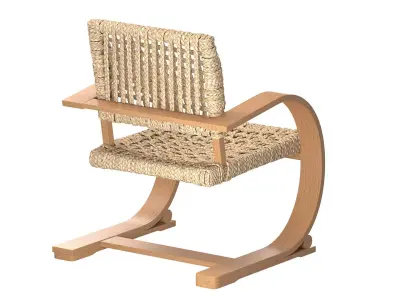 Bali Chair U shaped Light Oak 3D model