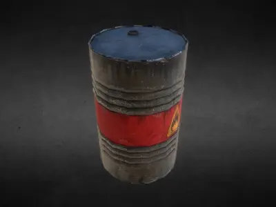 Barrel Scifi Low-poly 3D model