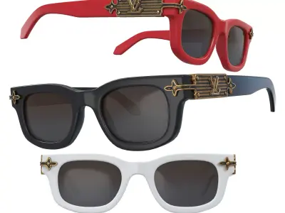 Louis Vuitton LV Arabesque Sunglasses Low-poly 3D model