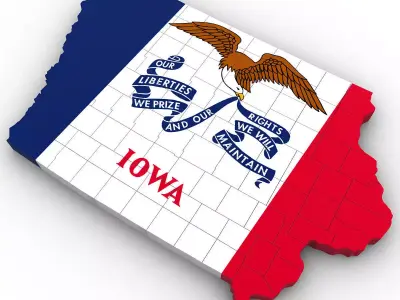 Iowa Political Map 3D model