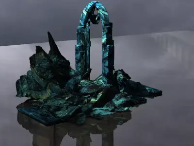 Blue stone Cliffs tower  3D model