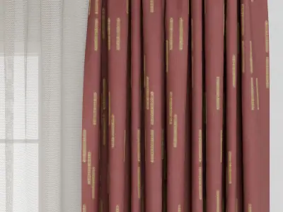 Curtain 001 Low-poly 3D model