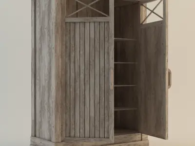 CABINET---Driftwood wooden cabinet 3D model