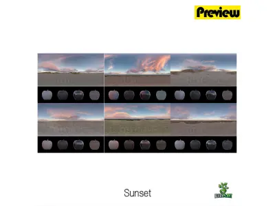 Realistic HDRI 30pcs 12k Field Low-poly 3D model