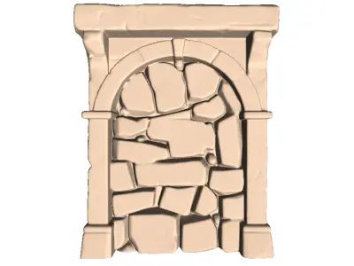Medieval Stone Wall 1 3D print model