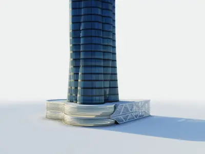 Qiib tower - Qatar doha Low-poly 3D model