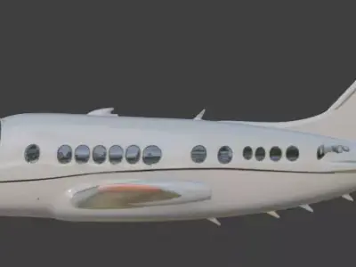 Futuristic Cartoon Passenger Plane 3D Model Low-poly 3D model purchase