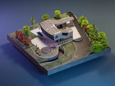  Avengers HQ - Avengers Low-poly 3D model